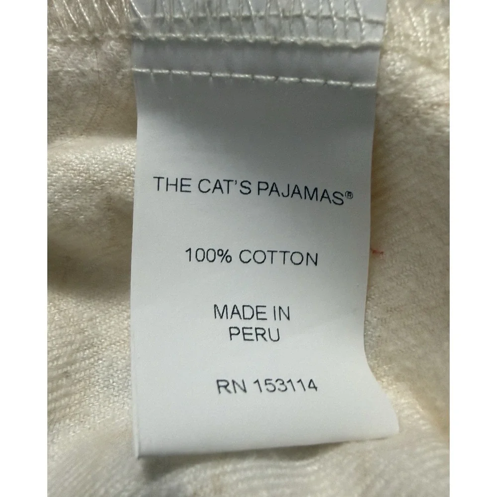 The Cat's Pajamas Queen Bee Flannel Pajama Set LARGE Yellow‎ Cozy Warm